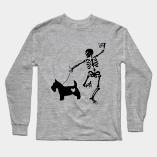 Scottie skull halloween Scottish Terrier Long Sleeve T-Shirt